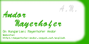 andor mayerhofer business card